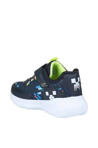 Zacoz Erkek Çocuk Oyun Pixel Blok Desenli Spor Sneaker Ayakkabı siyah