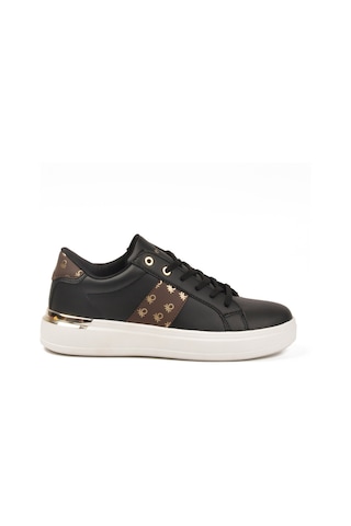 United Colors Of Benetton Siyah Beyaz Bağcıklı Kadın Sneaker Bnı-12132 G Siyah-Beyaz