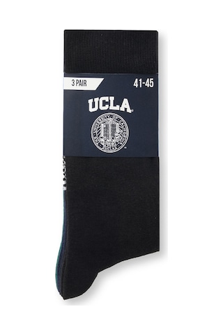 Sılvıus 3'lü Siyah Lacivert Koyu Gri Uzun Jakarlı Standard Fit Unisex Çorap Siyah Lacivert Koyu Gri