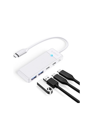 Orico PAPW2AC-C3-015-WH 4 Portlu Type-C to USB 3.0 / Type-C PD 100W Yüksek Hızlı 5Gbps HUB Çoklayıcı Beyaz