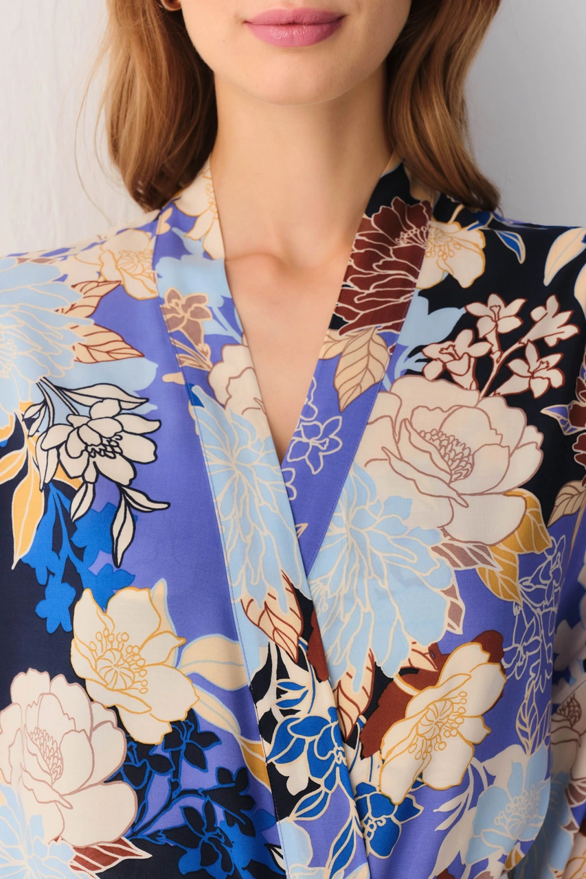 Suwen Flowery Night Uzun Sabahlık Sh26404615l846 Çiçek Desenli