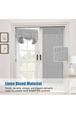 Lemestar "pencere Perdeleri 2'li Set - Güneş Korumalı, Gizlilik Sağlayan, Termal Keten Perde 66x172cm " Gri