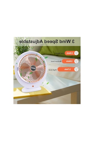 Elektrikli Mini Masa Vantilatörü, 3 Hız Seçeneği Ve 360 Dönme Özelliği