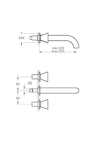 Tom Dixon Ankastre Lavabo Bataryası Uzun Parlak Siyah A4268939