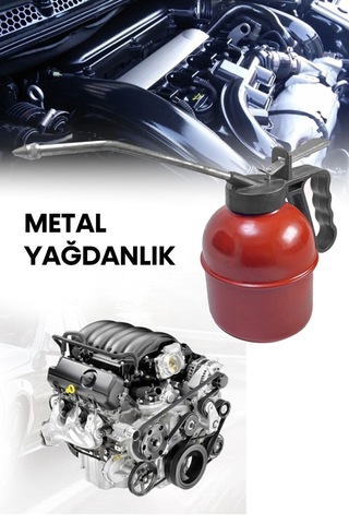 Profesyonel Endüstriyel Kırmızı Metal Yağdanlık 500cc Kırmızı