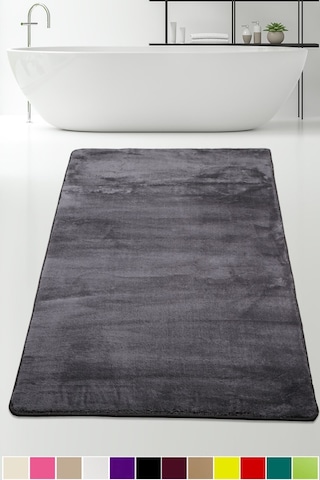 Bonny Home Elite Antrasit 80x150 Cm Peluş Banyo Paspası Kaymaz Antrasit