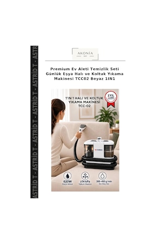Premium Ev Aleti Temizlik Seti Günlük Eşya Halı Ve Koltuk Yıkama Makinesi Tcc02 Beyaz 1ın1