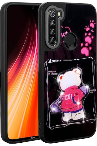 Xiaomi Redmi Note 8 İle Uyumlu Kılıf Parlayan Kabartmalı İkonik Figürlü Silikon Kapak