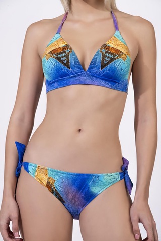 Endeep Kadın Yarım Dolgulu Desenli Bikini Takımı Mavi