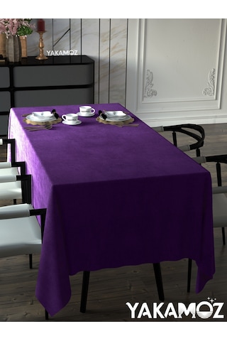 Tatlı Mor Kadife Dokulu Masa Örtüsü Dertsiz Velvet Touch Serisi Tatlı Mor
