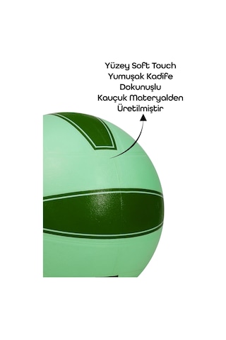 All Court Voleybol Topu Pompa Dahil Set Kauçuk Dikişsiz Yekpare Üretim İç Dış Mekan No:5 Yeşil Yeşil