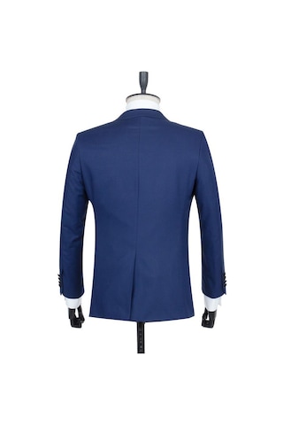 İmza Lacivert Gabardin Mono Yaka Astarlı Yelekli 6 Drop Slim Fit Dar Kesim Smokin Damatlık 1001195166-Lacivert