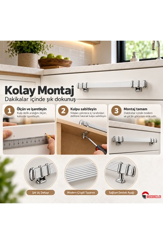 Haskan Kemer Kulp Krom/beyaz 160 Mm Krom - Beyaz