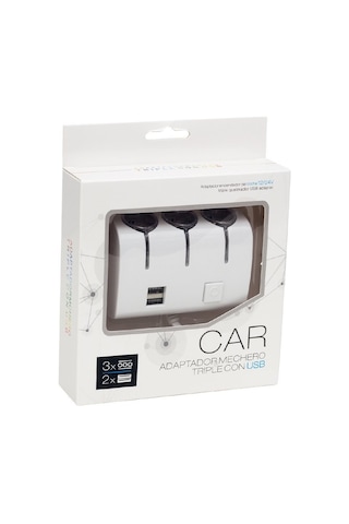 12/24V Çift Usbli 3Lü Oto Çakmaklık Çoklayıcı Siyah