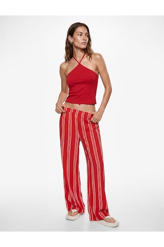 Koton Koton X Sibil Çetinkaya - Slim Fit Boyundan Bağlamalı Halter Yaka Top Kırmızı 6sak10071uk