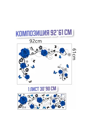 Sticker Store Mutfak Dekorasyonu İçin Duvar Çıkartması 187838836 Mavi