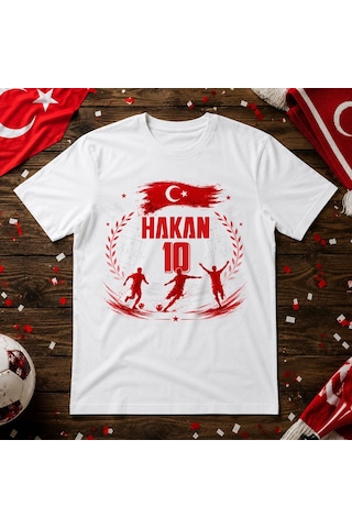 Bk Gift Kişiye Özel Türkiye Taraftar Temalı 2026 Dünya Kupası Tasarımlı Çocuk Tişört-6, Tek Yürek Milli Takım Ruhu Beyaz