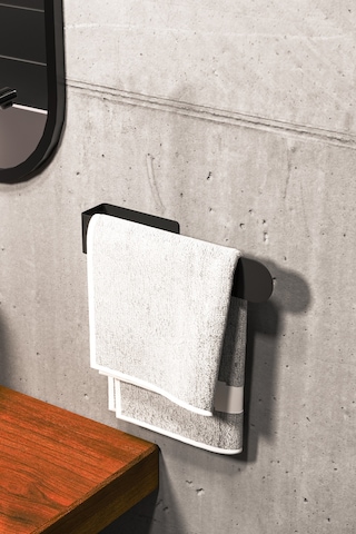 Zift Unique Paslanmaz Çelik Yapışkanlı Siyah Havluluk - Havlu Askısı 27 CM Siyah