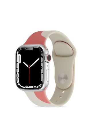 Apple Watch Uyumlu 7 45mm Krd-62 Silikon Kordon - Rouge Powder