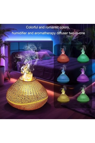 Techbloom Crack Black 160ml Vibrant Volcano Aroma Difuzor 7 Renk Degisen Otomatik Kapanisli Esansiyel Yaglar Icin Genis Alanlarda