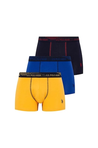 U.S. Polo Assn. U.s Polo Assn. 80178 Erkek 3 Lü Boxer-sax&lacivert&sarı Çok Renkli