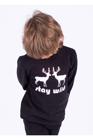 Yılbaşı Özel Siyah Uzun Kollu Unisex Tshirt Siyah