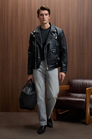 Grimelange Varex Erkek Yuvarlak Yaka Basic Slim Fit Triko Antrasit Kazak Antrasit