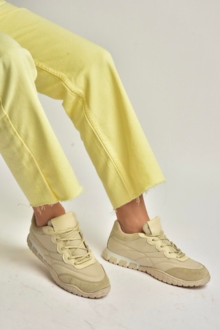 Fox Shoes Y312515704 Bej Kumaş Kadın Spor Ayakkabı Sneakers Bej