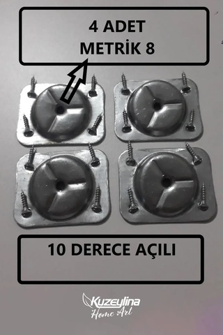 Kl-m5210 - 4 Adet Metal Sehpa Ve Ahşap Ayak Bağlantı Aparatı Açılı Ayak Aparatı Zigon Sehpa Masa Koltuk Puf