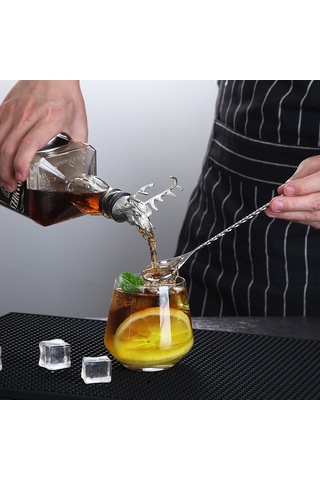 Moveevo Premium Çinko Alaşımlı Geyik Başlı Şarap Sürahisi - Hava Kilitli Silikon Ağız Diğer