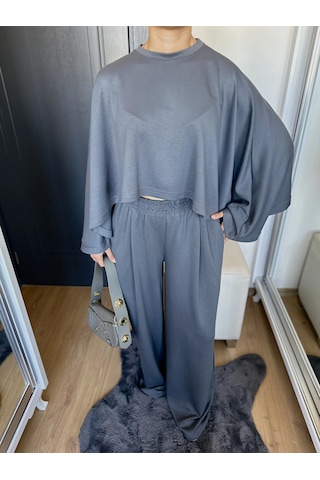 Keymoda Kadın Panço Takım Antrasit Antrasit