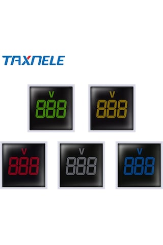 Yuvarlak Voltmetre-ac 60-500v 0-100a Led Dijital Voltmetre Ampermetre Hertz Hz Sinyal Işıkları 220v-yeşil