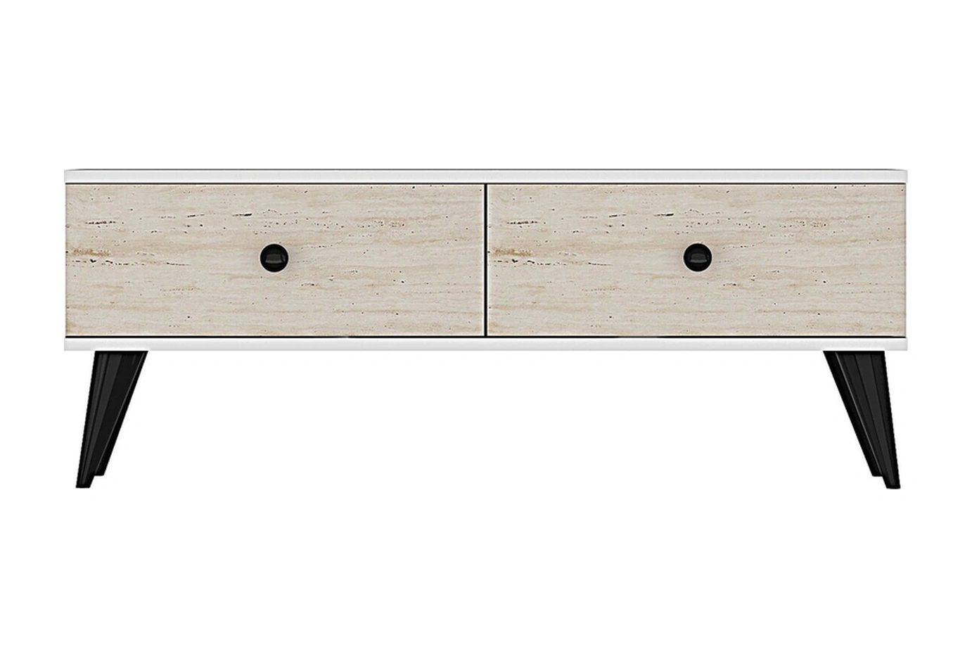 Tsa1202bt - Mona Tv Stand Beyaz-traverten 120cm Beyaz