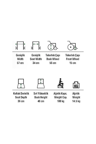 Whito Wheels Çocuk Katlanır Tekerlekli Sandalye