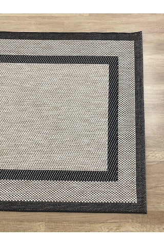 Hoom Rugs 1149 Bej Siyah Sisal Plus Jüt Halı Bej Siyah