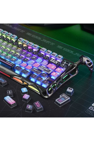 Gravastar Mekanik Oyuncu Klavyesi Tuş Takımı Seti, Mekanik Klavye İle Uyumlu Tuşlar, Cyberpunk