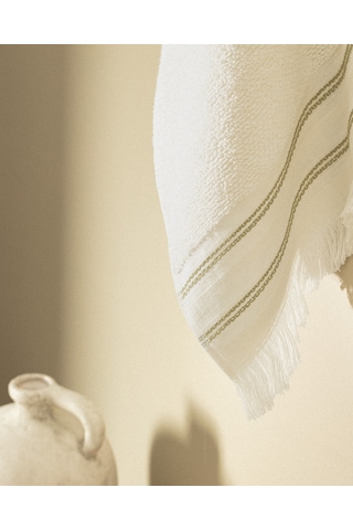 Madame Coco Clarna %100 Pamuk Yüz Havlusu - Beyaz/yeşil 8684427204313 Çok Renkli