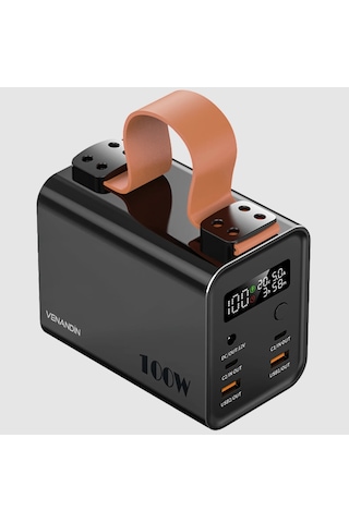 Venandin Opulix Pwb60b1 60.000 Mah Led Göstergeli 120w 22.5w Hızlı Kendinden Kablolu Powerbank Siyah