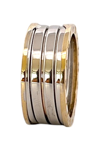 Altın Nesil 14 Ayar Altın Yeşil Beyaz Akordeon Yüzük Sarı Altın