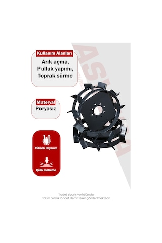 Asvera Çapa Makinesi Demir Teker Takımı 4.00-8 - 5-7.5 Hp Uyumlu Arazi Tipi Demir Tekerlek