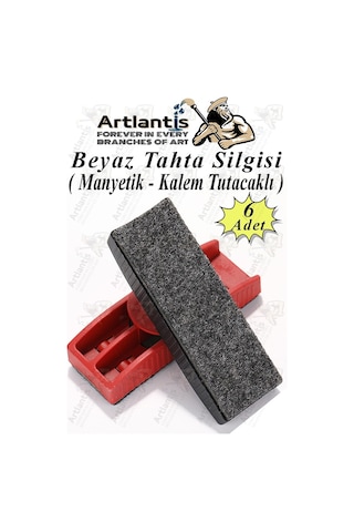 Yazı Tahta Silgisi Plastik Mıknatıslı 6 Adet Beyaz Yazı Tahtası Silgisi Manyetik Kaliteli Keçe Uçlu Silgi Okul Sınıf Diğer