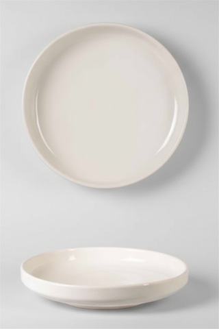 6 Kişilik Nodric Kenar Toledo Yemek Tabağı 18,5cm Krem Rengi