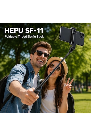 Lexroo Sf-11 Bluetooth Kumandalı Uzatılabilir Selfie Stick Tripod Kablosuz Çekim Destekli