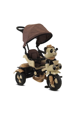 Babyhope 127 Little Panda Ebeveyn Kontrollü Tenteli Müzikli Tricycle Üç Teker Bisiklet-kahve Çok Renkli