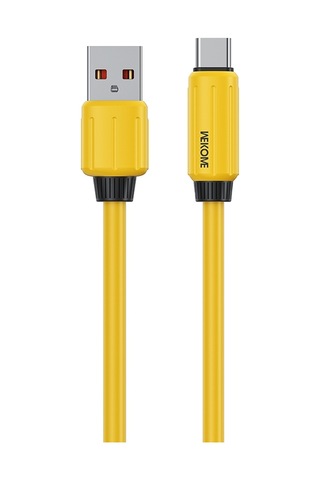 Wk Wdc-27a Elastik  Silikon 1m 66w Usb Tip-c Hızlı Şarj Veri Kablosu Sarı