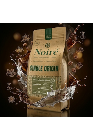 2'li Set Noire Ethiopia Yirgacheffe 1kg %100 Arabica Orta Sert, Çiçek & Meyve Tadım Notalı Kahve Çekirdek