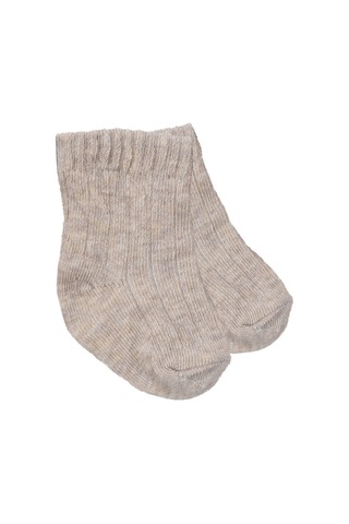 Bebegen Unisex Bej Kahve 3'lü Çorap 0-6 Ay Çok Renkli