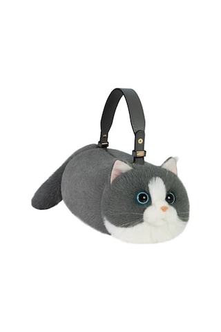 Bear & Deer Pelüş Kedi Şeklinde El Çantası Gri - Bd-cat005 Gri