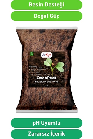 Bykurt Cocopeat Hindistan Cevizi Torfu %100 Doğal Torf Ve Bitki Toprağı Sinek Yapmaz 5 Litre