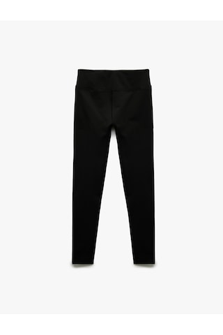 Koton Normal Bel Dikiş Detaylı Skinny Fit Spor Tayt Siyah 5sak40250nk Siyah